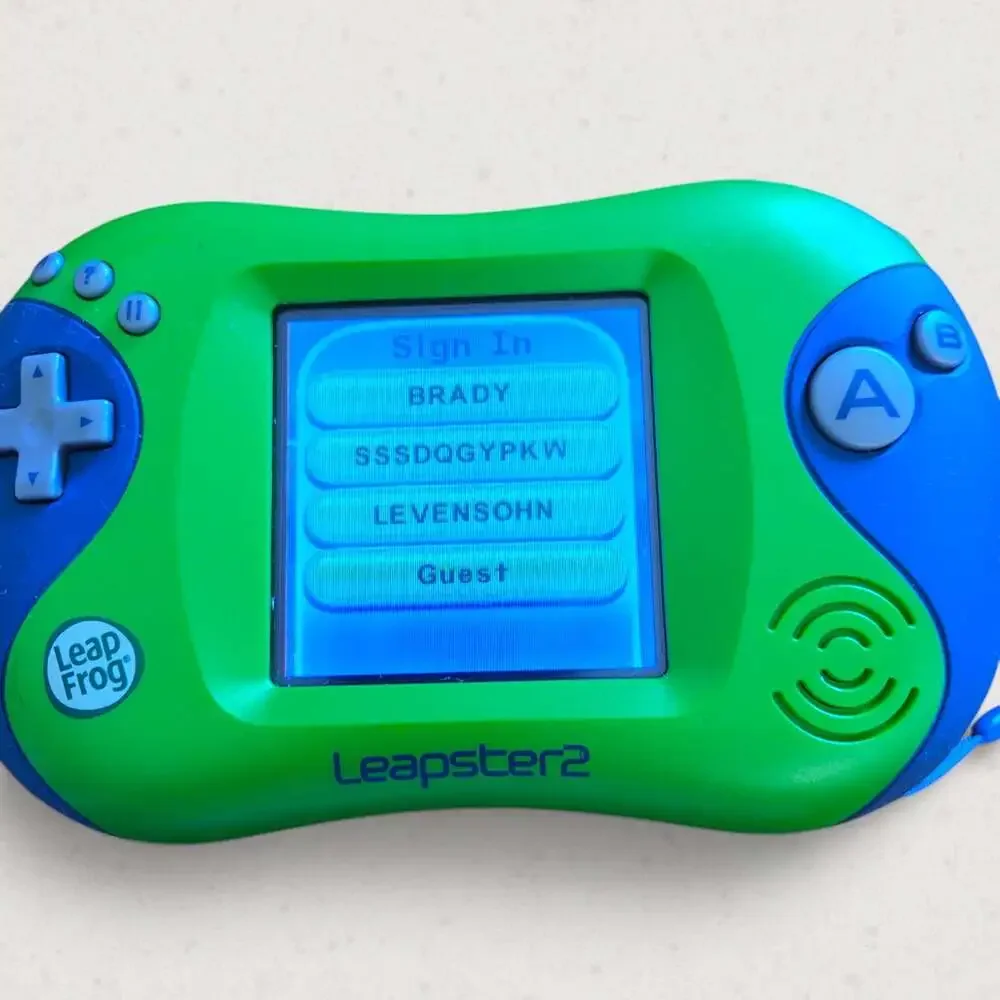 LeapFrog Leapster 2 Handheld Video Game System Green Kids Learning